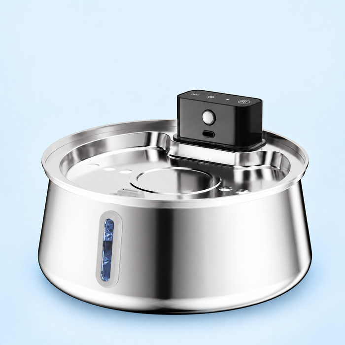 HYGEON Cordless Stainless Steel Cat Water Fountain — 4 L