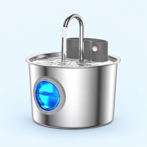 HYGEON SenseSteel Round Window 2.2L Infrared Sensor Pet Water Fountain